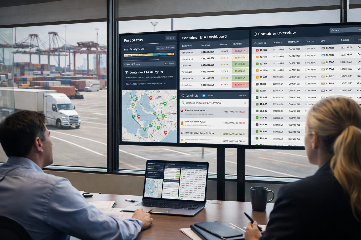 Logistics team tracking container shipments in real time to prevent demurrage and port delays